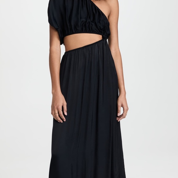 Farm Rio One Shoulder Cutout Dress Black Size M NWT $240 - Picture 5 of 5